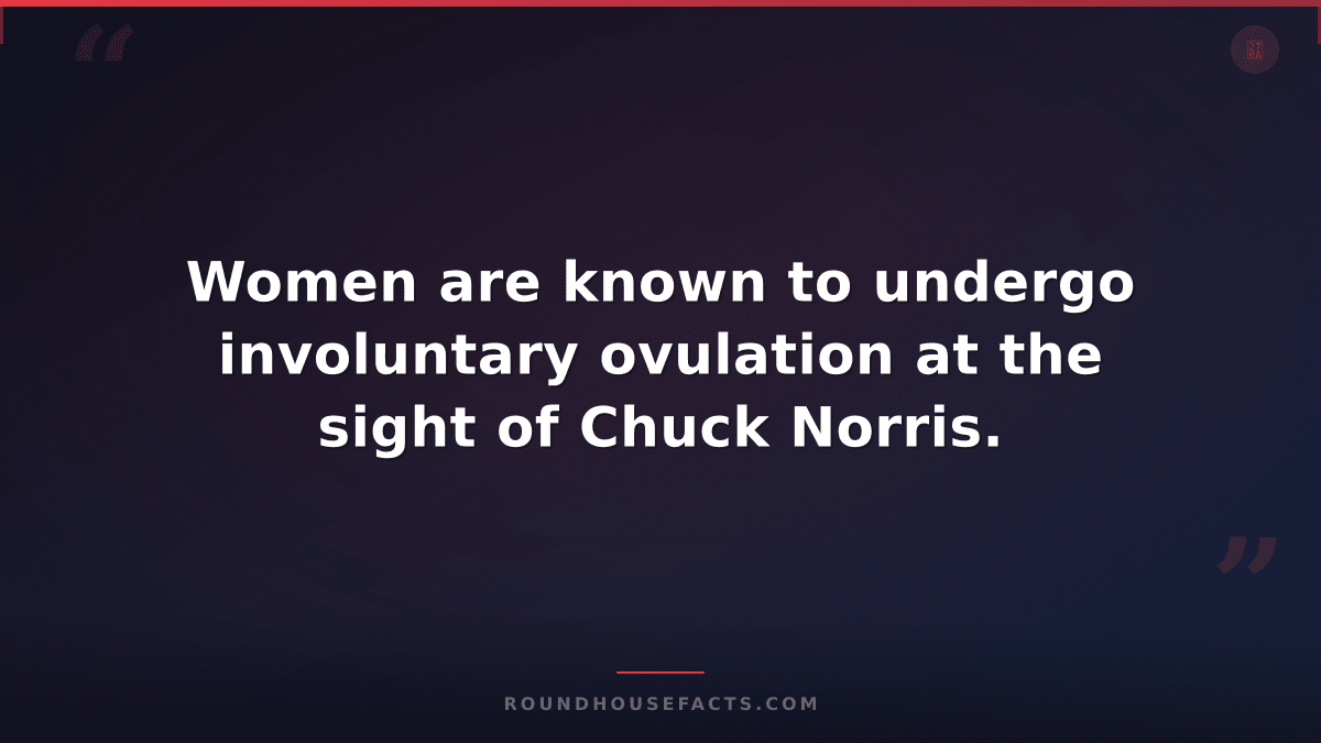 Chuck Norris Fact — Women are known to undergo involuntary ovulation at the sigh