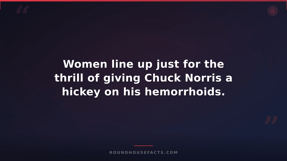 Chuck Norris Fact — Women line up just for the thrill of giving Chuck Norris a h