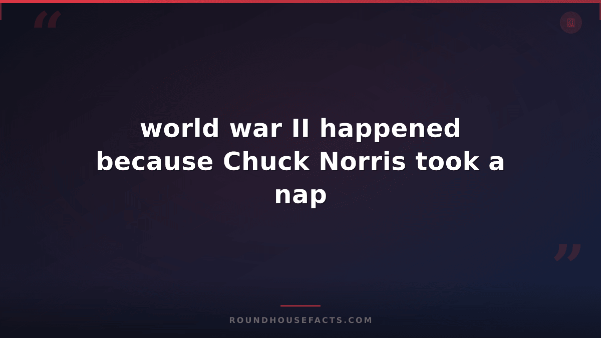 Chuck Norris Fact — world war II happened because Chuck Norris took a nap