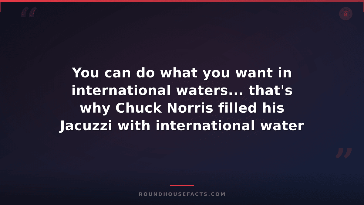 Chuck Norris Fact — You can do what you want in international waters... that's w