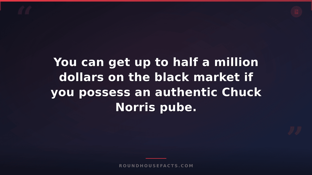 Chuck Norris Fact — You can get up to half a million dollars on the black market