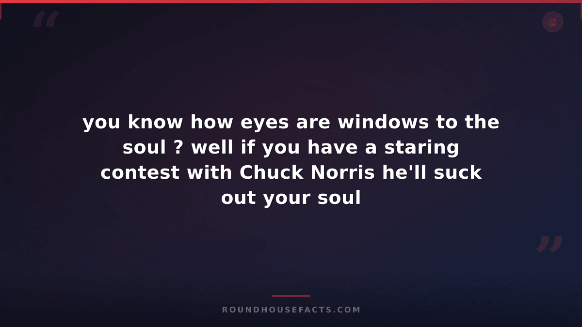 Chuck Norris Fact — you know how eyes are windows to the soul ? well if you have